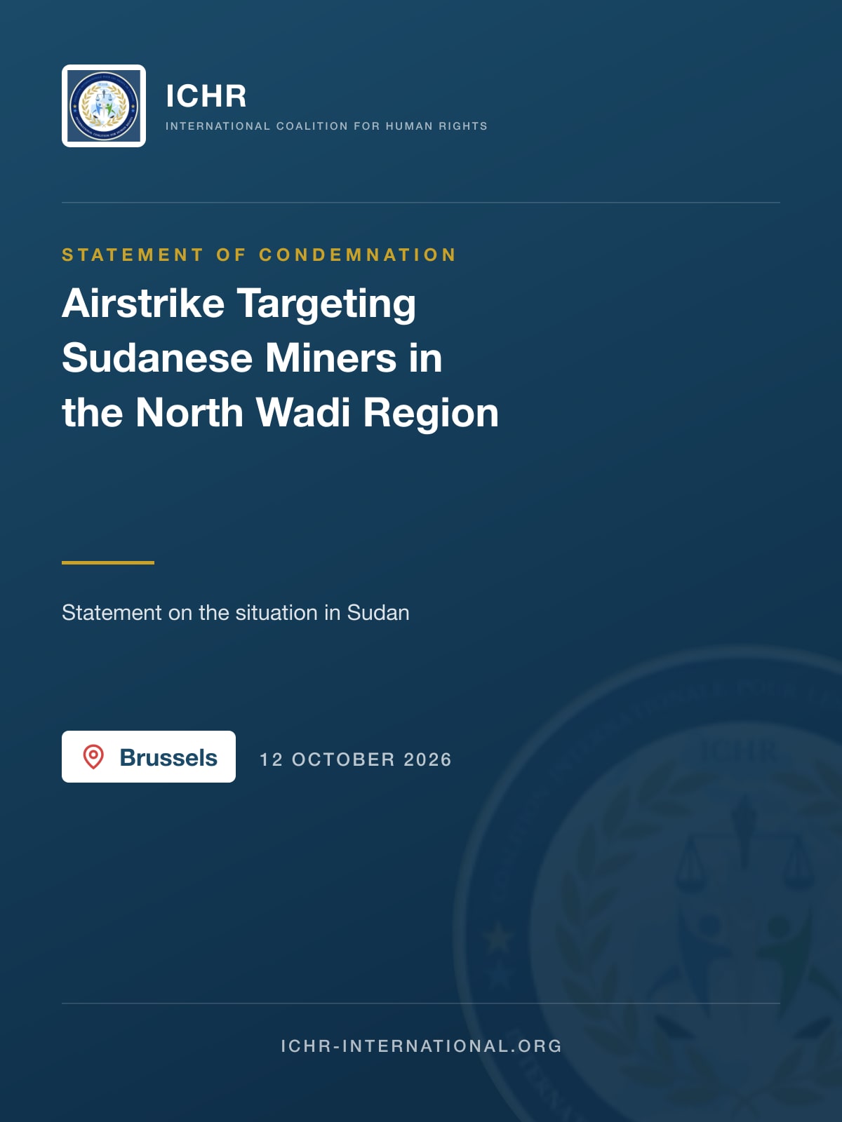 Statement of Condemnation: Airstrike Targeting Sudanese Miners in the North Wadi Region