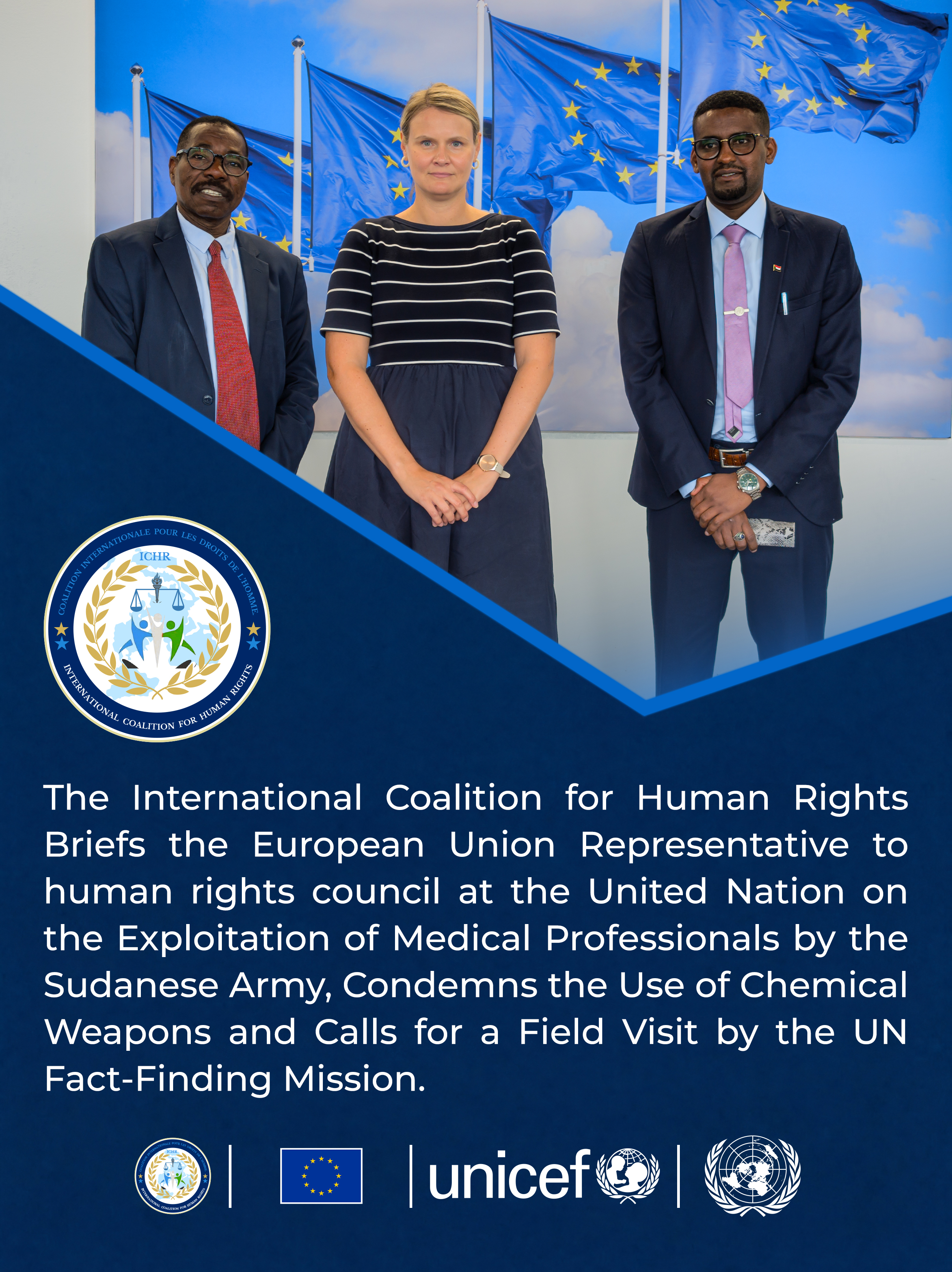 Geneva talks between the International Coalition and the European Union consider addressing violations in Sudan; designating the Islamic Movement as a terrorist organization is a key effort to restore peace.