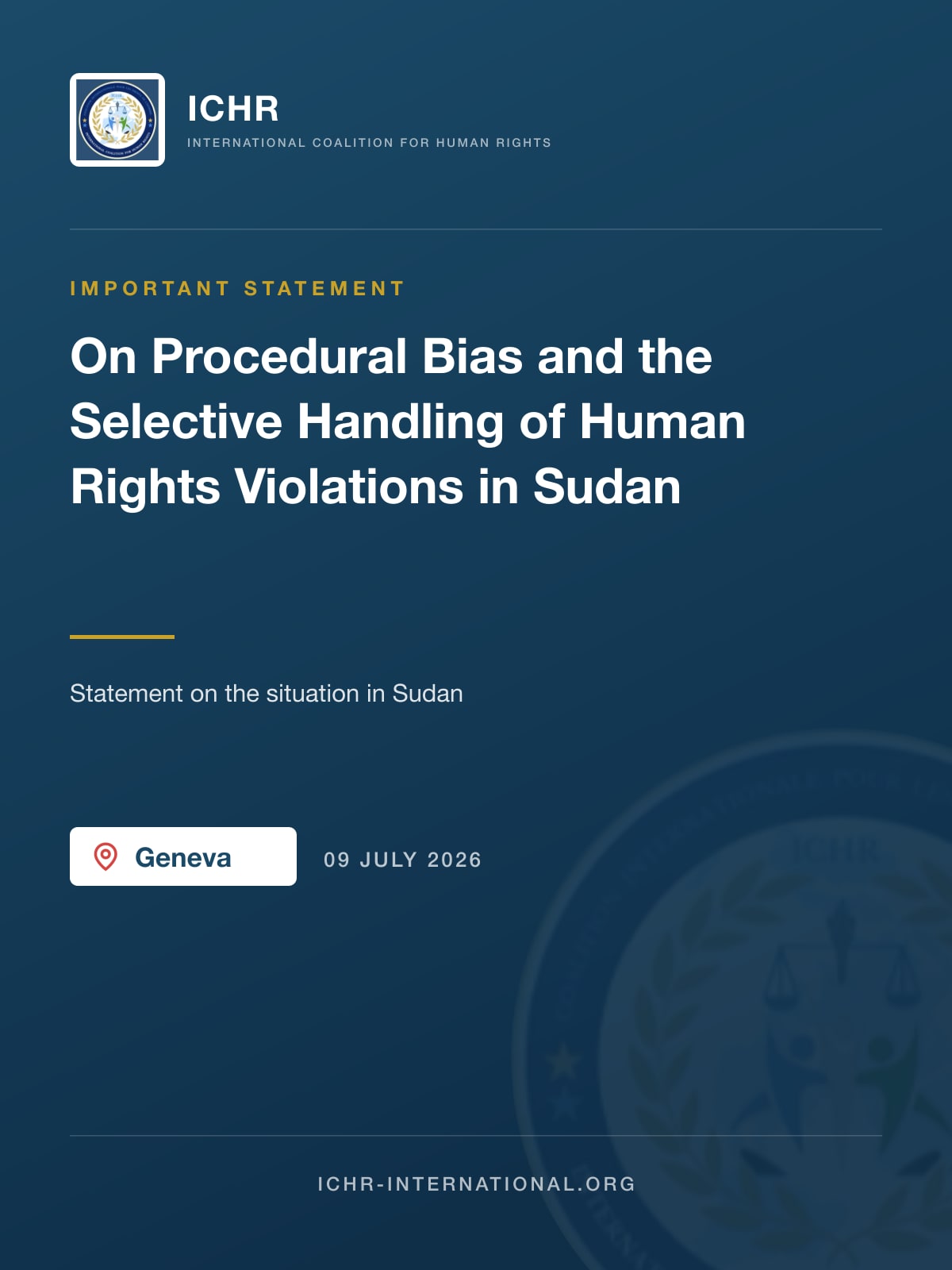 On Procedural Bias and the Selective Handling of Human Rights Violations in Sudan